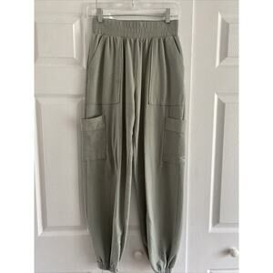 SHORE Women's XS Green Jogger Cargo Pants High Rise Athleisure Comfort Cozy